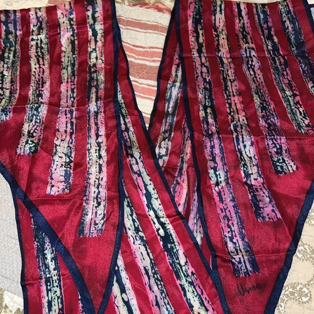 Vera Neumann silk oblong scarf 64” x 7”